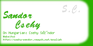 sandor csehy business card